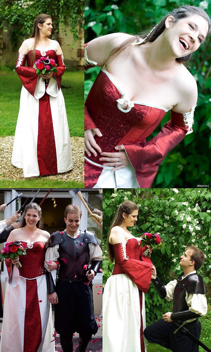 robe de mariee originale baroque bordeaux rouge medievale corset Volute Orléans Loiret