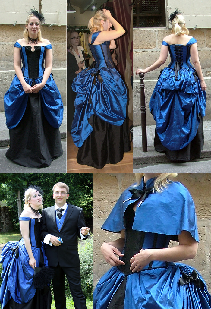robe de mariee originale baroque victorienne bleu noir corset Volute Orléans Loiret