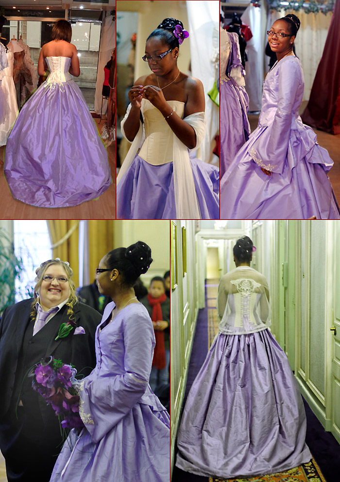 robe de mariee originale baroque mauve lilas violet sissi corset victorien Volute Orléans Loiret